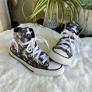 Girls Converse All Star Chuck Taylor in blue unicorn
